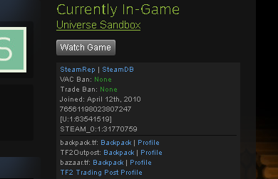 Steam Extra Profile Links Example